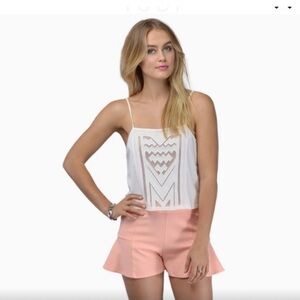Tobi White Mesh Cropped Tank XS